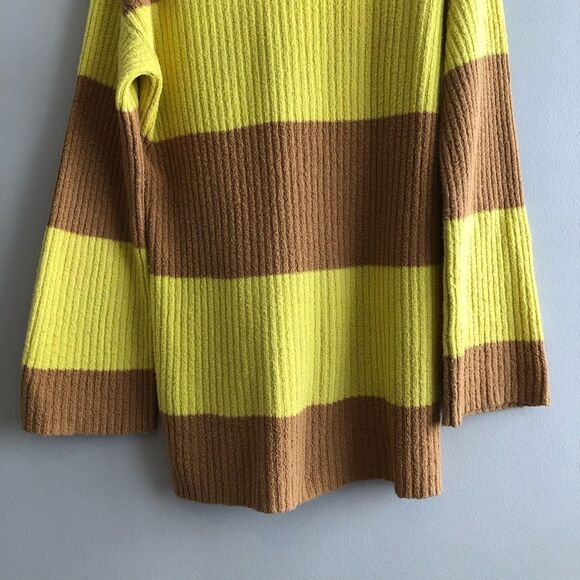 BP Oversized Striped Soft Stretchy Knit Sweater Shirt Yellow Brown - Picture 10 of 12